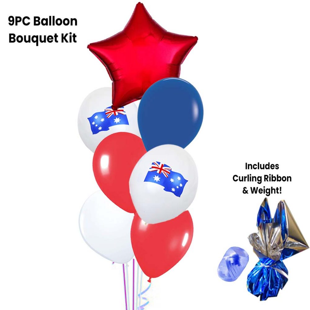 Balloon Bouquet Kit Floor Standing Australia Day (9PC)